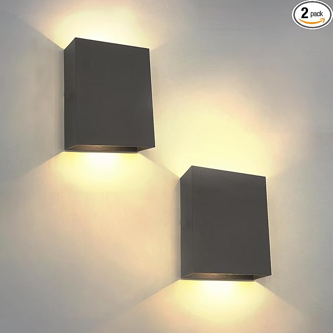 KICAAO LED Wall Sconces Set of Two, 12W Modern Wall Light, Hardwired Aluminum by KICAAO