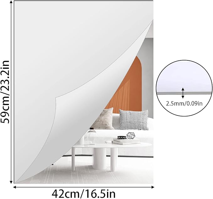 A2 Acrylic Mirror Sheet for Wall, 16.5" x 23.2" Large Rectangular Mirror Tiles - Image 2