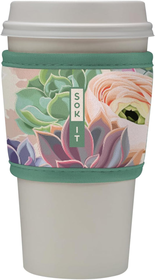 Sok It HotSok Coffee & Tea Reusable Insulated Neoprene Cup Sleeve (Pastel Splendor)