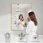 Koonmi Gold Mirrors for Wall, 30x36 Inch Bathroom Mirror, Rectangular Wall - Image 3
