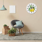 Mxocom Watercolor Lemon Wall Clock Citrus Fruit on a Branch - Image 6