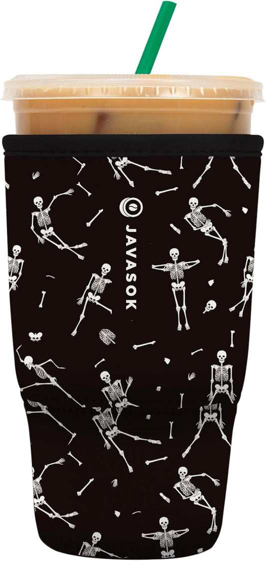 Sok It JavaSok Iced Coffee & Cold Soda Insulated Neoprene Cup Sleeve (Haunted Hustle, Large: 30-32oz)