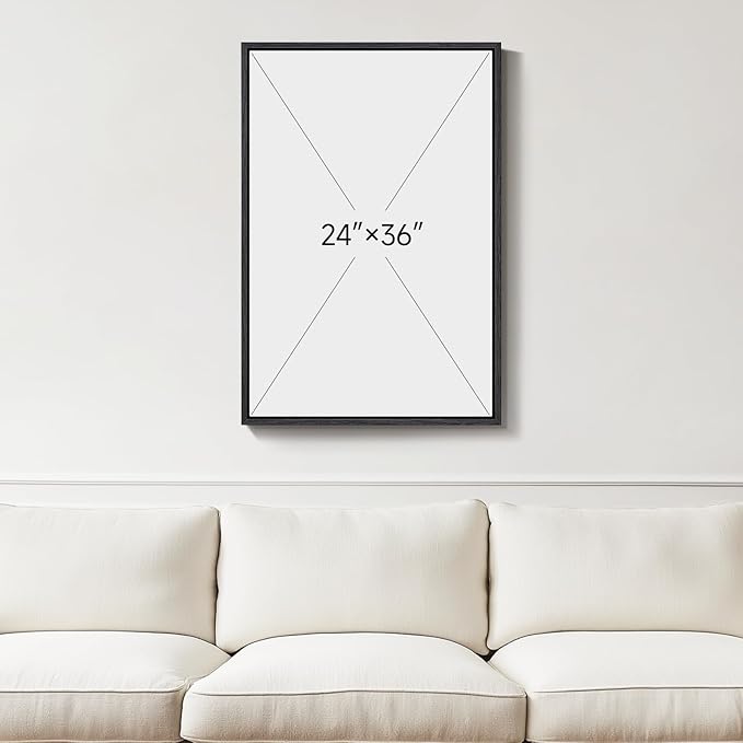 Framed Neutral Abstract Wall Art, Modern Black and Beige Canvas Prints - Image 3
