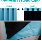 NICETOWN 100% Blackout Curtains 54 inches Long, Teal Blue, 1 Pair, 42 inches - Image 5