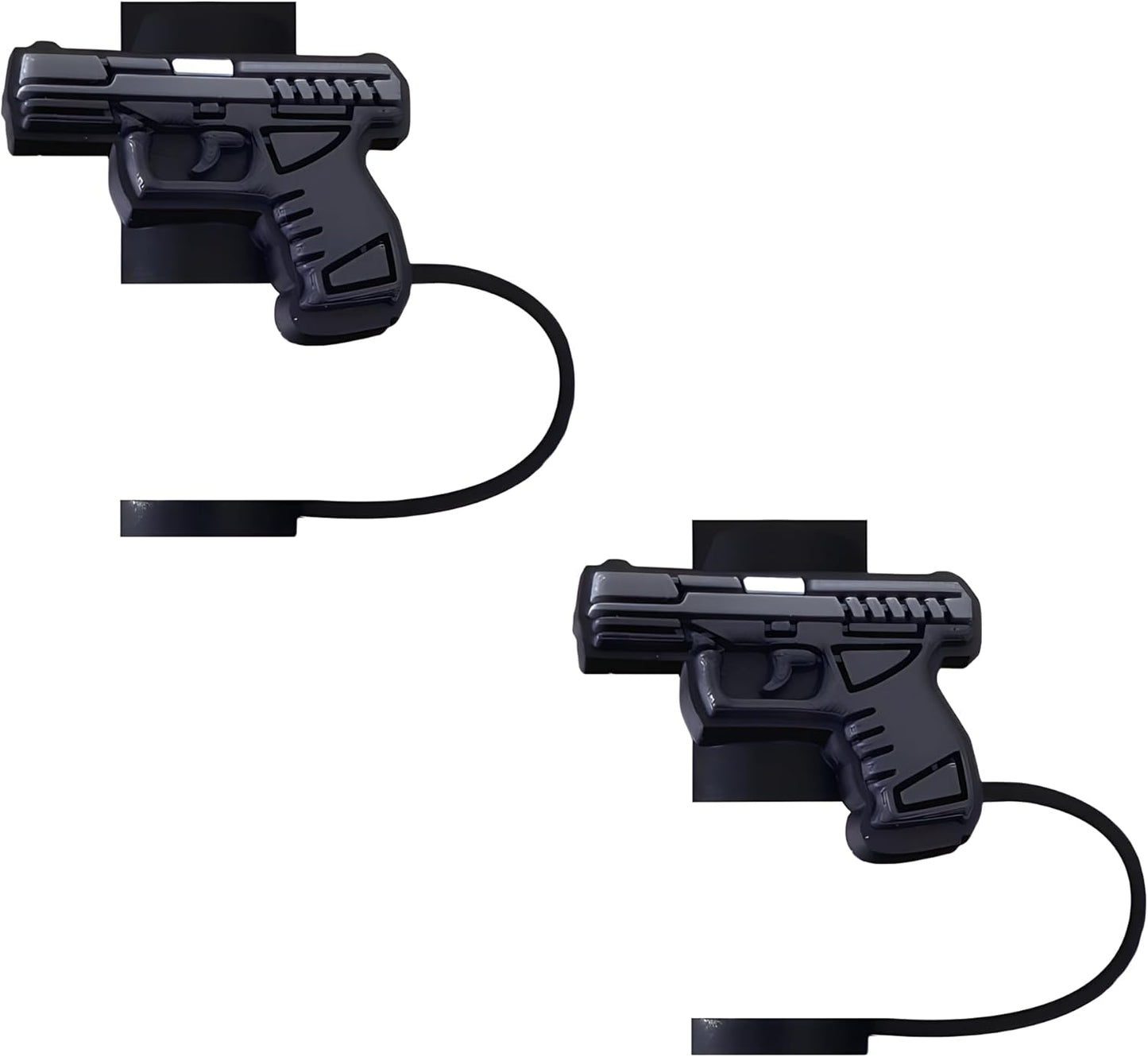 Gun Silicone Straw Covers for Stanley Cup, Reusable, Cute Straw Toppers Accessories for Tumblers, 2PCS Decorative & Personalized Straw Cover Cap (a)