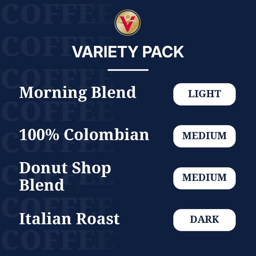 Victor Allen's Coffee Variety Pack (Morning Blend, 100% Colombian, Donut Shop Blend, and Italian Roast), 80 Count, Single Serve Coffee Pods for Keurig K-Cup Brewers