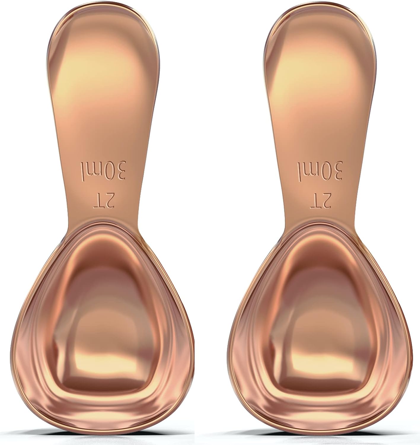 BALCI - Stainless Steel Coffee Scoop Set (2&2 Tablespoon, 30ml and 30ml) Exact Measuring Spoons for Coffee, Tea, Sugar, Flour and More! - Rose Gold …