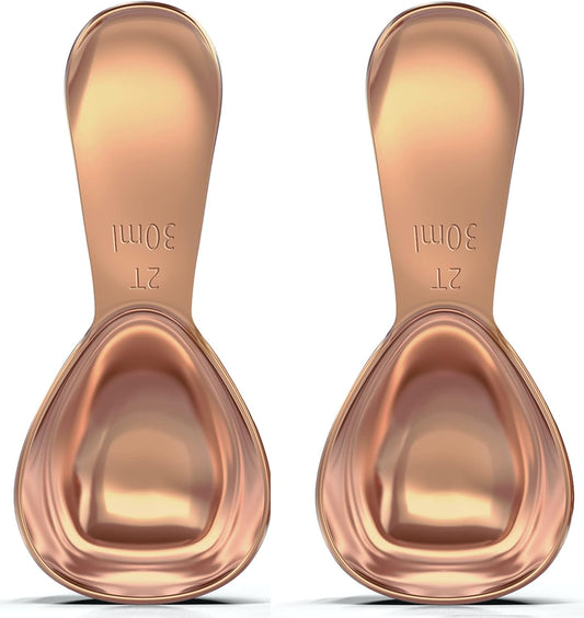 BALCI - Stainless Steel Coffee Scoop Set (2&2 Tablespoon, 30ml and 30ml) Exact Measuring Spoons for Coffee, Tea, Sugar, Flour and More! - Rose Gold …