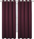 LEMOMO Blackout Curtains 66 x 84 inch/Burgundy Red Curtains Set of 2 - Image 2