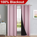 NICETOWN Baby Pink Full Shade Curtain Panels, Pair of Thermal Insulated & - Image 2
