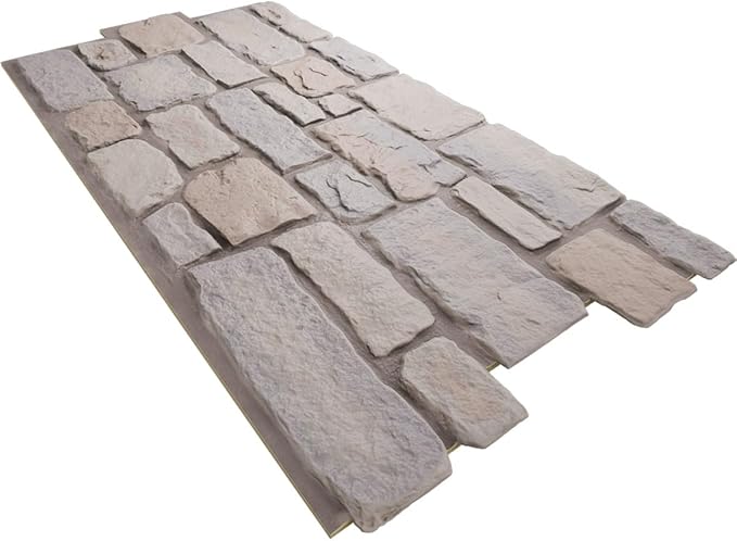 EverStone Cobblestone Faux Stone Panel, Harbor Mist Color - Image 6