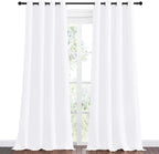 NICETOWN Blackout Curtains for Kids Room, Pure White, 55 x 102 Inch, Triple - Image 2