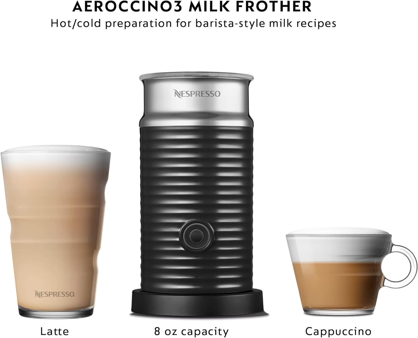 Nespresso Vertuo Pop+ Coffee and Espresso Maker by Breville with Milk Frother, Dark Grey