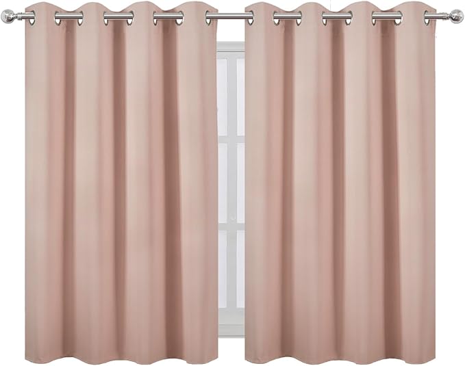 LEMOMO Blush Thermal Blackout Curtains/52 x 45 Inch/Set of 2 Panels Room - Image 2