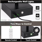Battery Operated Wall Sconce, 3000K-6000K Dimmable Black Wall Lights - Image 5