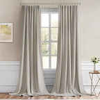 MIULEE Natural Back Tab Blackout Curtains 102 Inch Long 2 Panels Set - Image 9