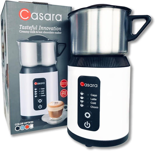 Casara 4-in-1 Electric Milk Steamer and Frother,27oz Stainless Steel Pitcher,Hot and Cold Foam Maker and Milk Warmer for Lattes,Cappuccinos,Macchiato