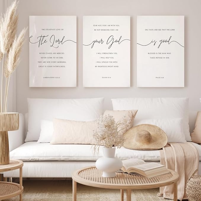 GUBIYU The Lord Your God Is Good Wall Art Black and White Christian Home Decor - Image 2