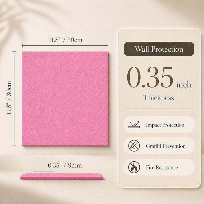 Large Cork Boards for Walls – 36" x 24" Self Adhesive Felt Wall Tiles - Image 2