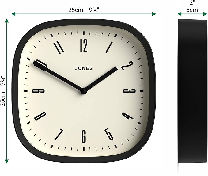 JONES CLOCKS® Marvel wall Clock | Modern Retro Rounded Square Clock | 10 inch | - Image 4