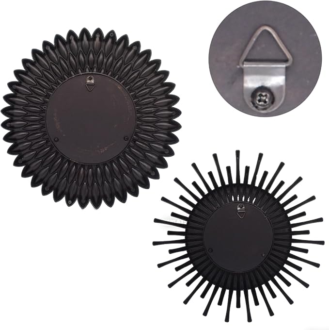 Retor OLD Gold Mirrors for Wall Pack of 3. Round. More Contemporary Sense.Rays - Image 4