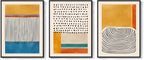 Framed Abstract Mid Century Modern Wall Art Bedroom, 3 Piece Colorful Bright - Image 9