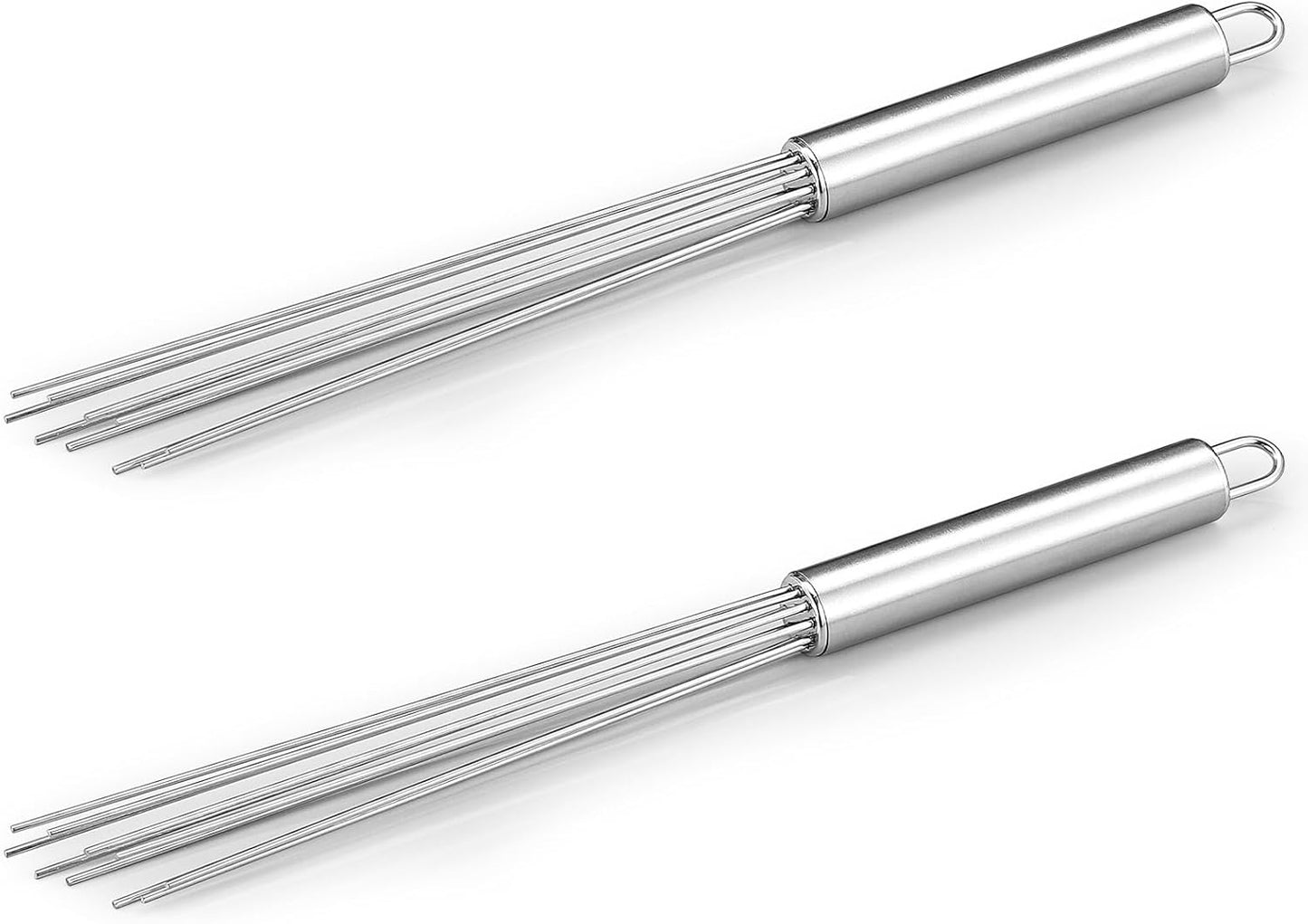 Baderke 2 Pcs Espresso Whisk 11.5 Inch Long Handle Barista Whisk 10 Needles 2 mm Stainless Steel Coffee Stirrer Tool Efficient Mixing Time Saving Reduction Clumping Ideal for Commercial Home