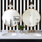 Jeweluck Black and White Wallpaper Peel and Stick Wall Paper 17.7”x393.7” Black - Image 2