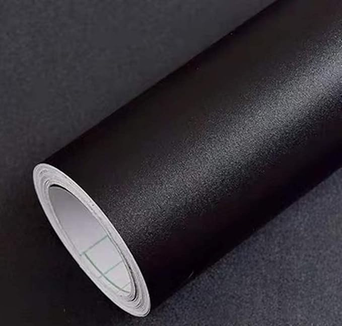 Yancorp 24"x194" Matte Black Contact Paper Peel and Stick Wallpaper Solid Black by YancorpHomeDecor