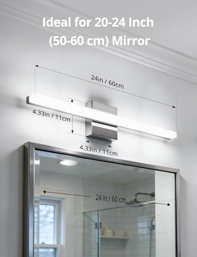 Combuh 24 Inch Chrome Vanity Light Fixtures - Image 8