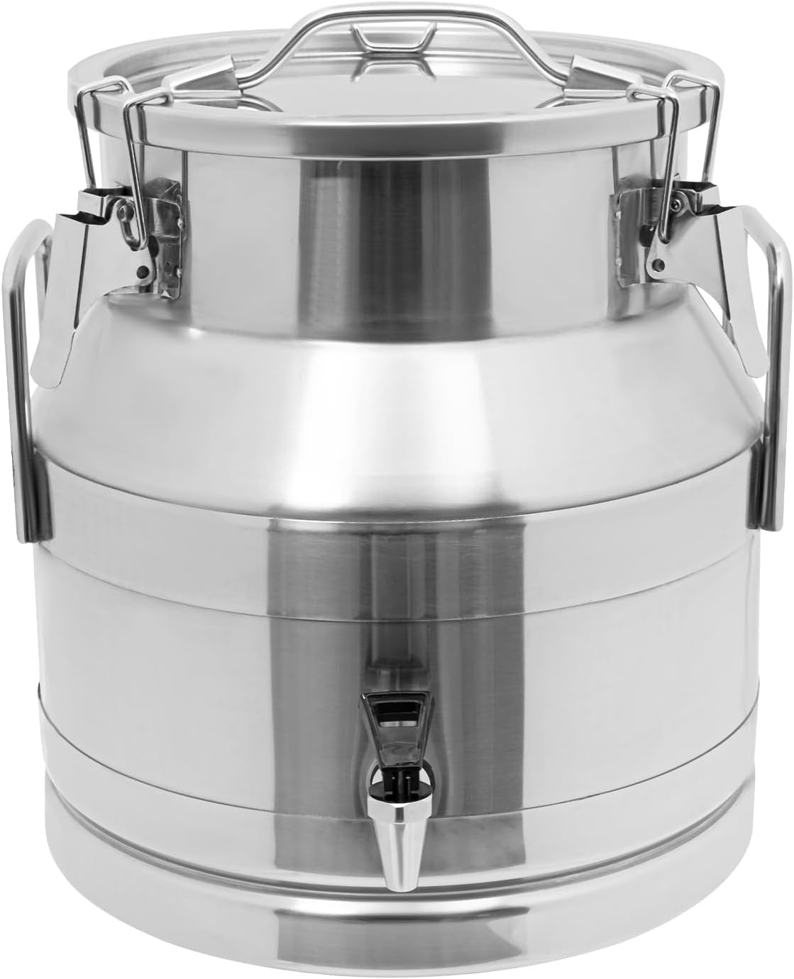 Stainless Steel Milk Bucket with Faucet, with Sealing Lid,Large Liquid Container Storage Keep Food Dry and Fresh for Milk and Wine (20L/5.3Gal,w/Faucet)
