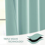 MIULEE Aqua Back Tab Blackout Curtains 120 Inch Long 2 Panels Set - Image 7