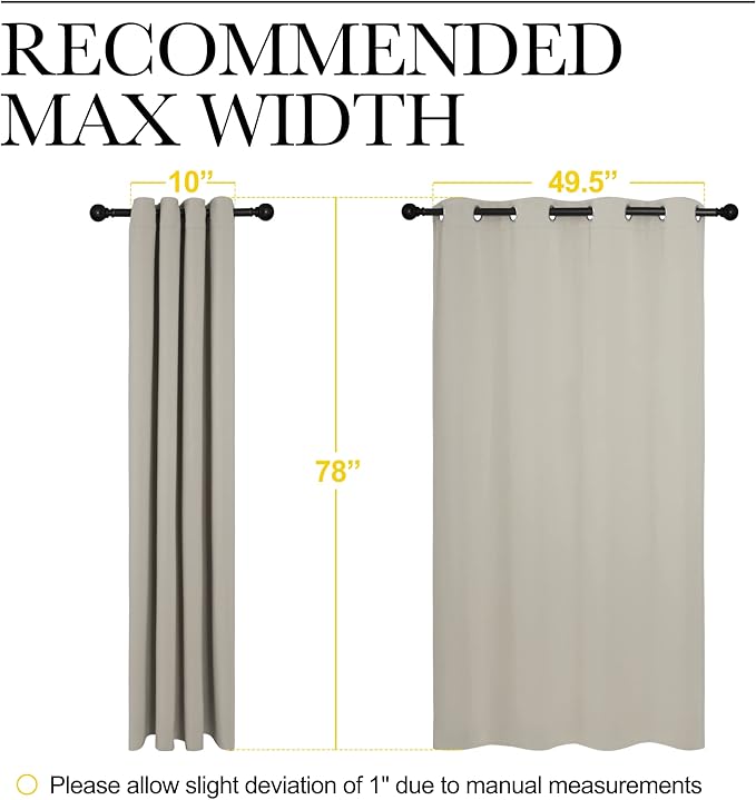 NICETOWN Natural Room Darkening Curtains 78" Long - Image 7