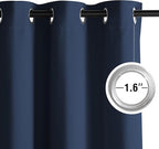 NICETOWN Room Darkening Draperies Curtains Panels, 2 Panels Navy Blue W52 x L96 - Image 4