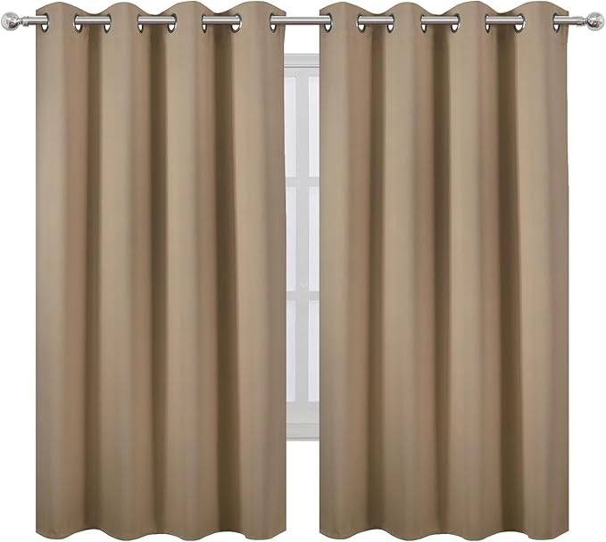 LEMOMO Natural Blackout Curtains 52 x 63 Inch Length/Set of 2 Curtain - Image 2