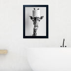 Framed Funny Bathroom Wall Art Giraffe - Image 9