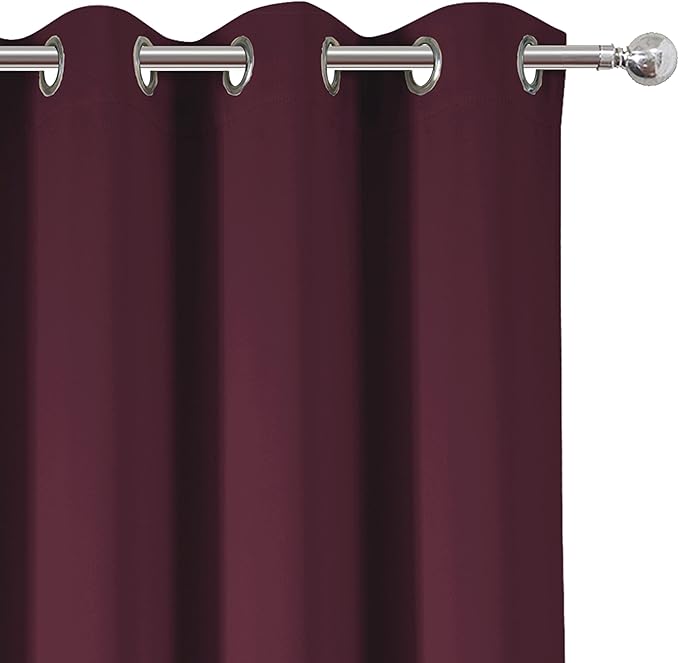 LEMOMO Blackout Curtains 66 x 95 inch/Burgundy Red Curtains Set of 2 - Image 7