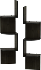 Furinno Rossi Wall Mount Floating Corner Shelf, 3-Tier Radial Set of 2 - Image 8