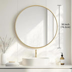 Oruii Gold Round Mirror 30 inch, Large Golden Circle Mirror Metal Frame - Image 3