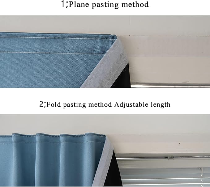 AJAZZ 100% Blackout Shades Window Cover Self Adhesive Curtains Sticky Curtain - Image 6