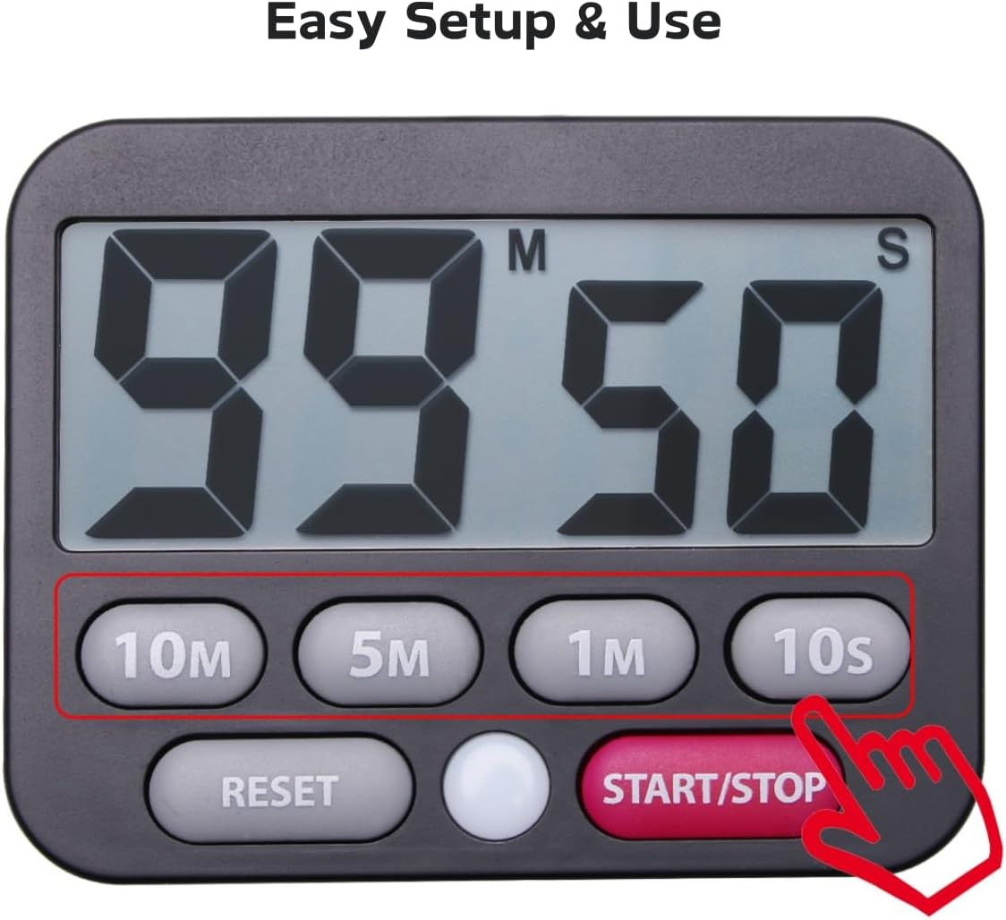 Searon Digital Kitchen Timer, Magnetic, LED Alert, Kickstand for Cooking Classroom Homework Fitness