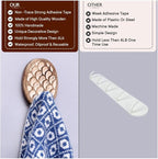 Indian Shelf 6 Lb- 6 Pieces Decorative Wood Adhesive Wall Hooks–Boho Peel and - Image 4