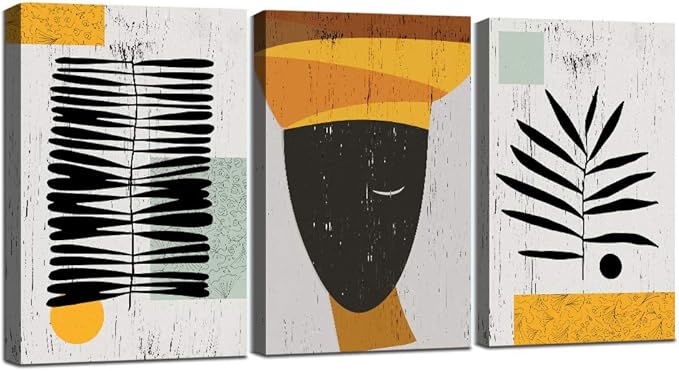 Framed Canvas Wall Art African Ethno Motive Wall Art Set, Abstract Ethno Art - Image 7