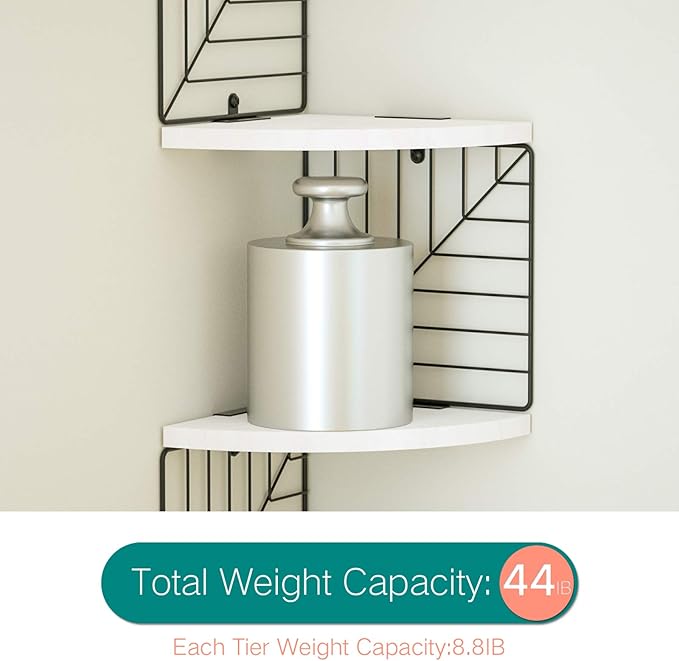 Love-KANKEI Corner Shelf Wall Mount of 5 Tier Rustic Wood Floating Shelves Wall - Image 6
