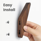 COCOYA 2Pack Wood Hooks Wall Mounted, Minimalist Easy Install Natural Real - Image 3