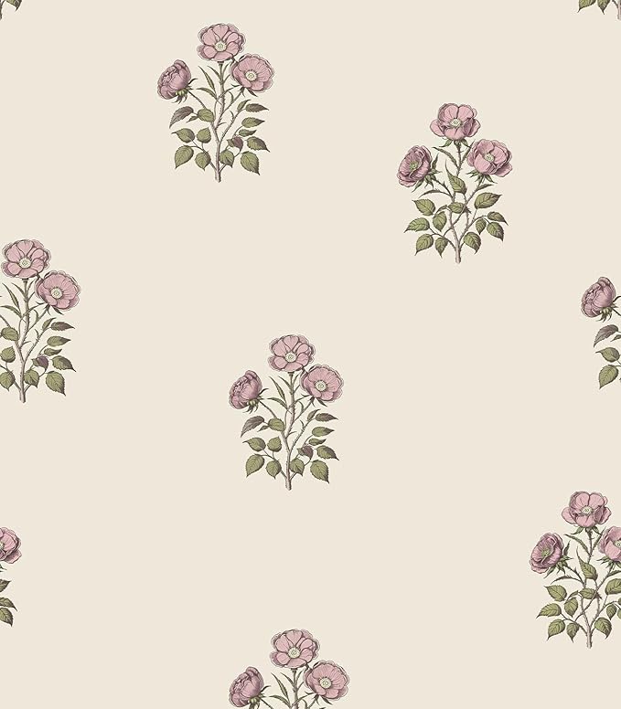 17.3”×393.7” Vintage Floral Wallpaper Retro Rose Flower Contact Paper by LUKUUI