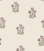 Beige Floral Wallpaper Vintage Rose Peel and Stick Wallpaper Waterproof Contact by LUKUUI