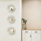 3 Pack Metal Mirrors for Wall Sunburst Wall Mirrors Home Décor Decorative - Image 5