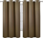 LEMOMO Blackout Curtains 42 x 63 inch/Brown Curtains Set of 2 Panels/Thermal - Image 2
