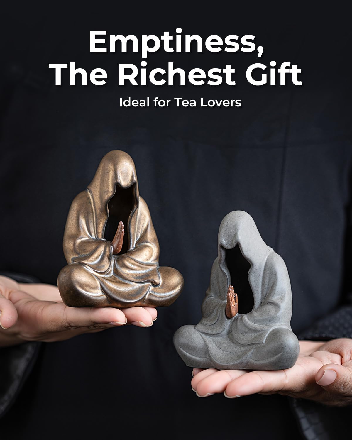 Ceramic Zen Figurine Faceless Tea Pet - Kung Fu Tea Set Accessories, Japanese Decor for Home, Asian Meditation Statue